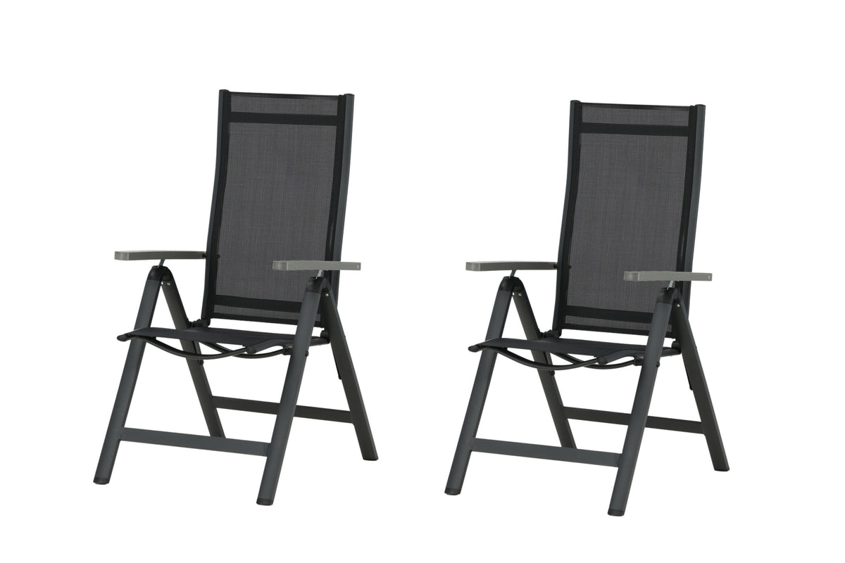 Albany Light positionsstol med 5 lägen 2-pack svart textilene
