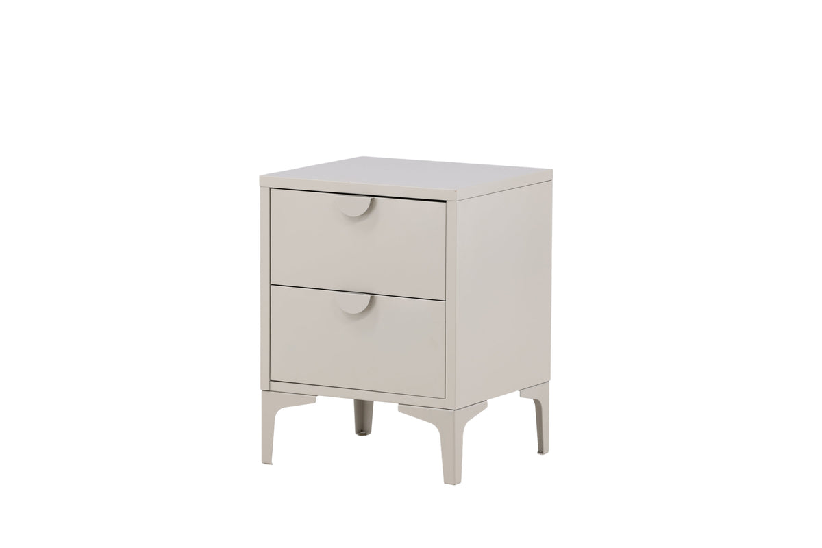 Piring byrå med 2 lådor beige stål