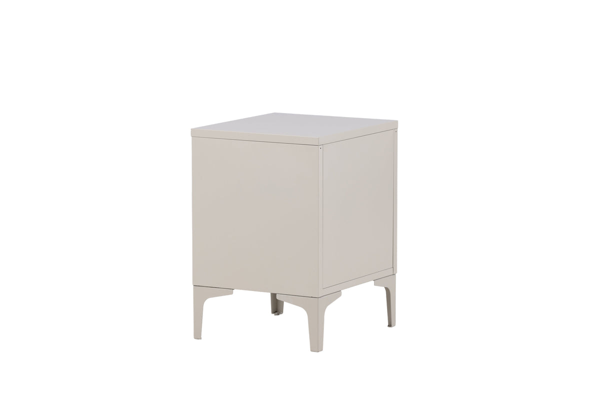Piring byrå med 2 lådor beige stål