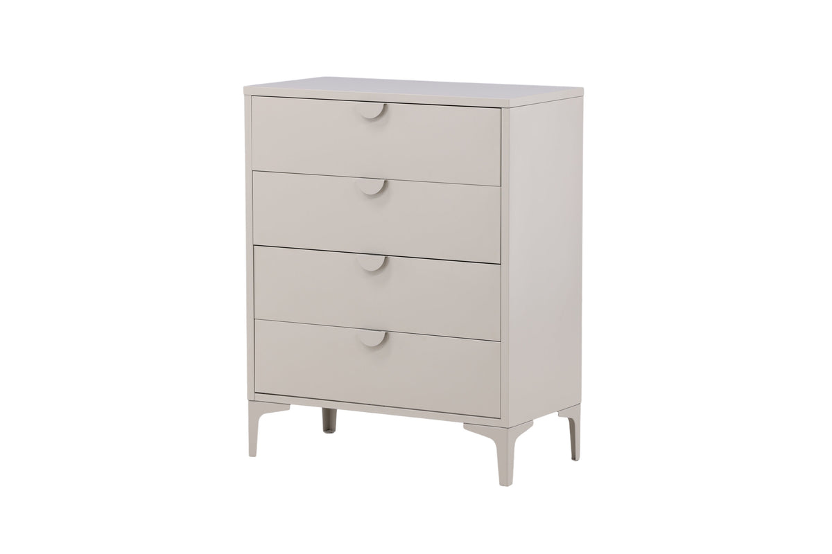 Piring byrå med fyra lådor beige stål
