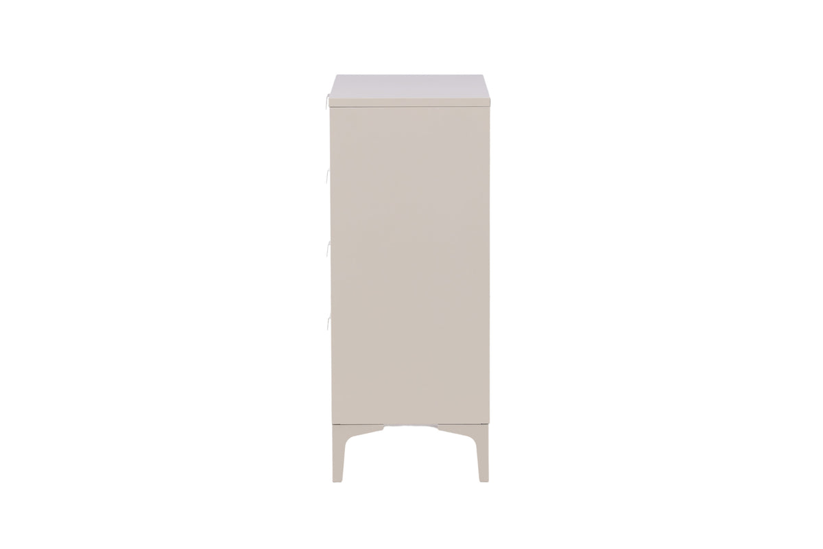 Piring byrå med fyra lådor beige stål