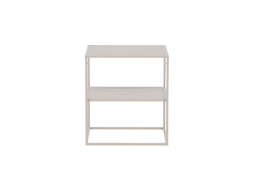 Netz sidobord beige stål