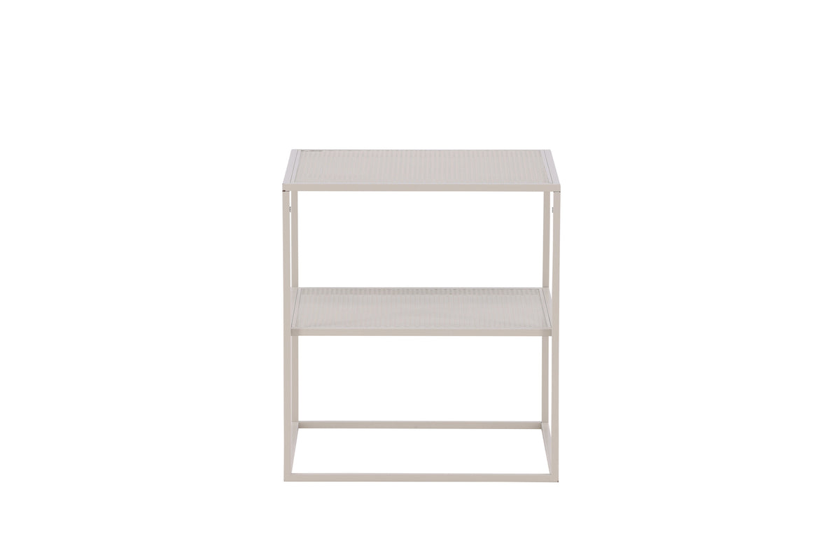 Netz sidobord beige stål