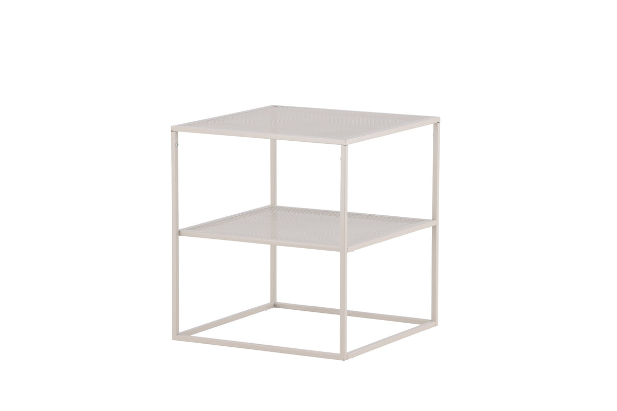 Netz sidobord beige stål