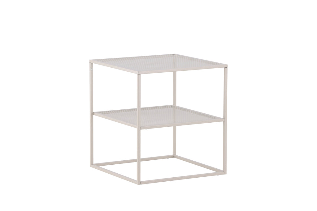 Netz sidobord beige stål