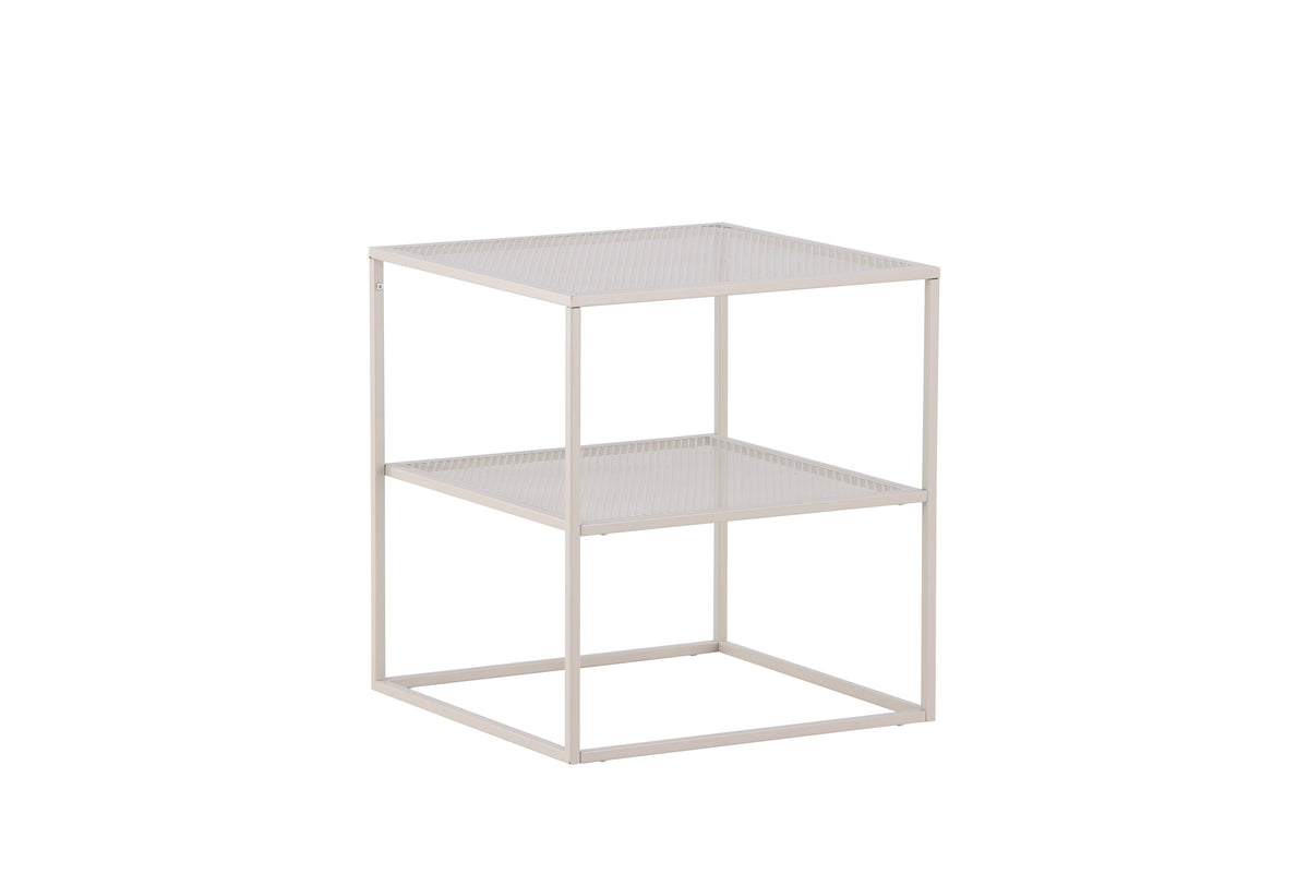 Netz sidobord beige stål