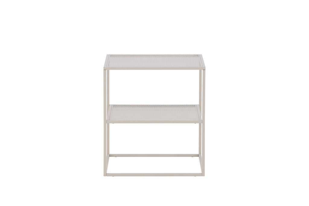 Netz sidobord beige stål