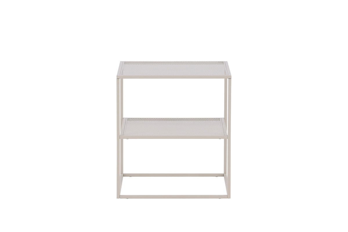 Netz sidobord beige stål