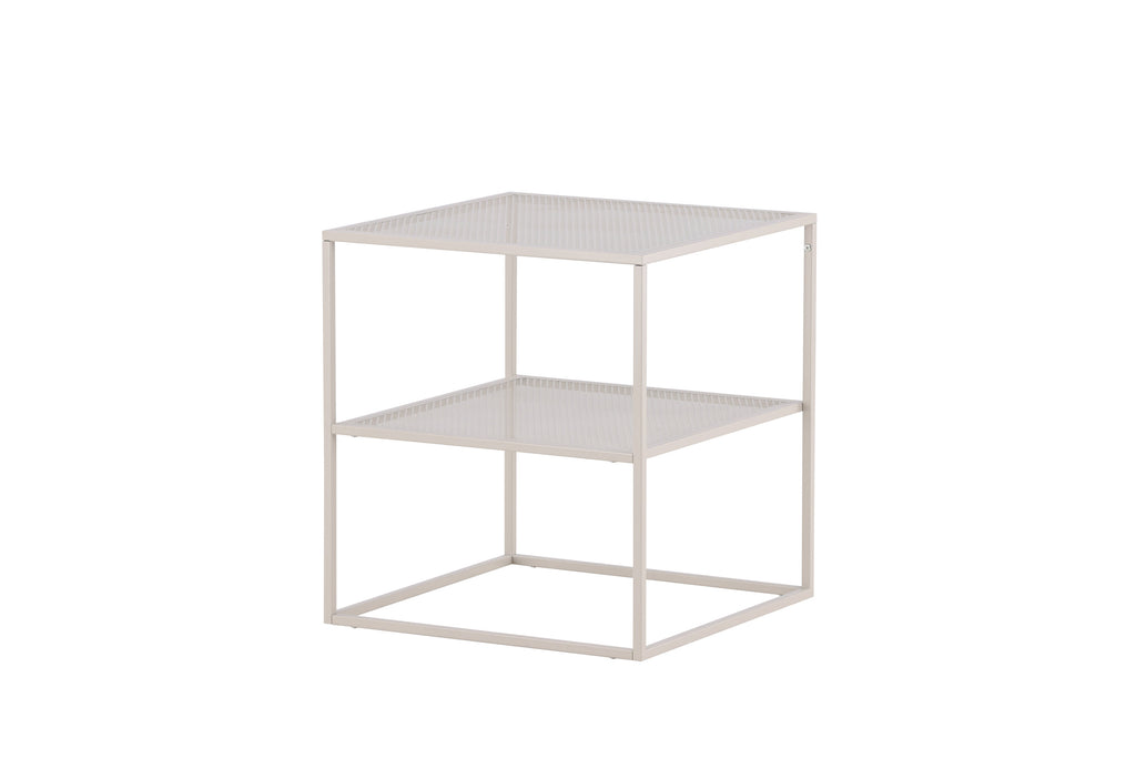 Netz sidobord beige stål