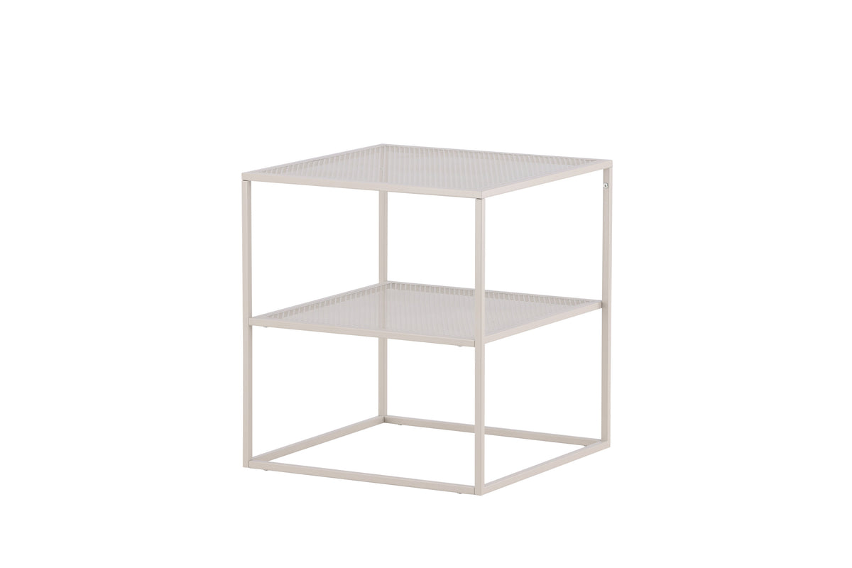 Netz sidobord beige stål