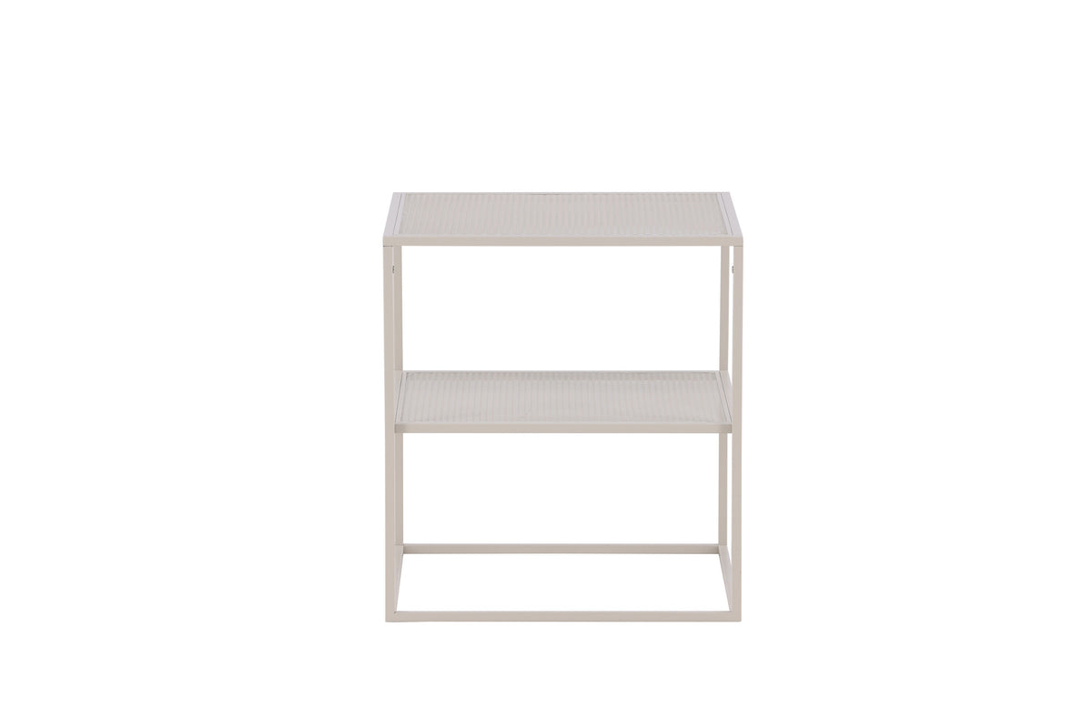 Netz sidobord beige stål