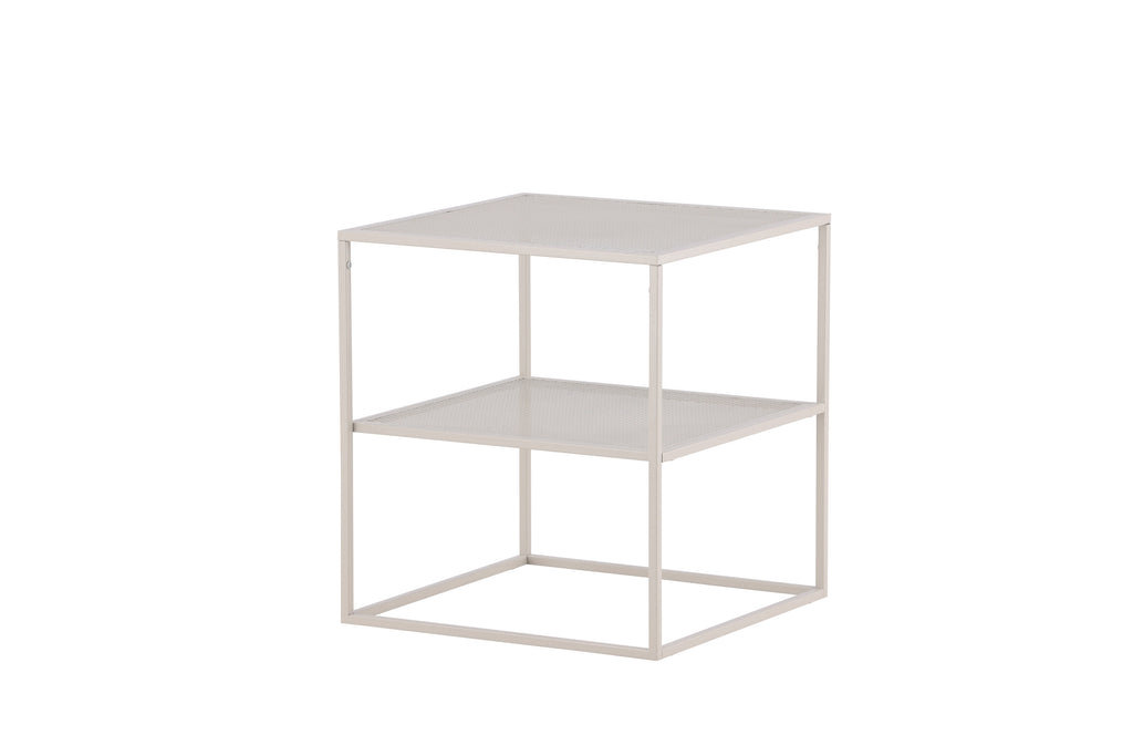Netz sidobord beige stål