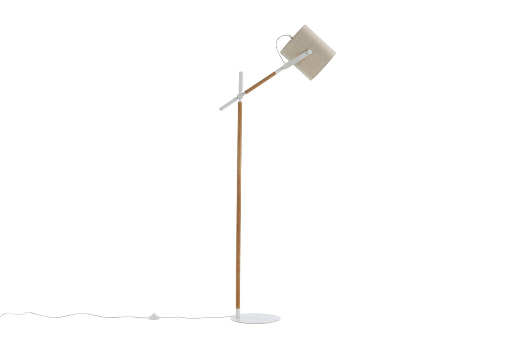 Dennis golvlampa vit/natur med beige skärm