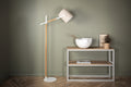 Dennis golvlampa vit/natur med beige skärm