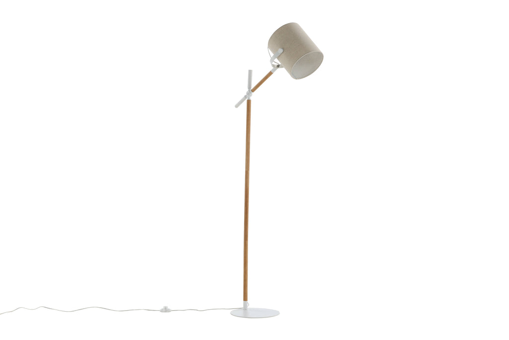 Dennis golvlampa vit/natur med beige skärm