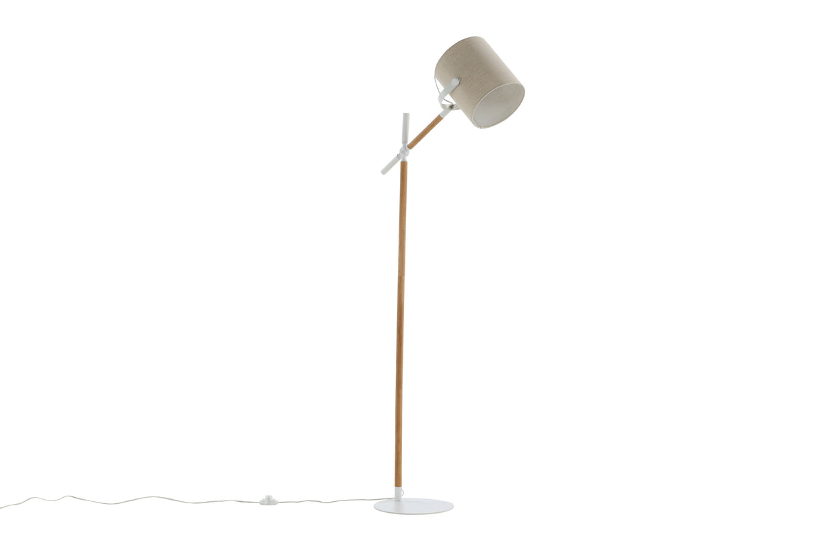 Dennis golvlampa vit/natur med beige skärm