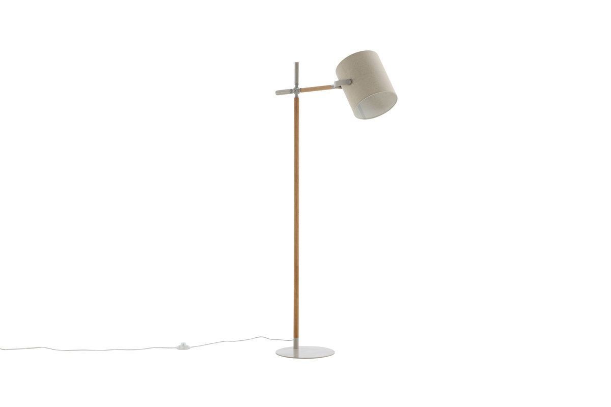 Dennis golvlampa beige/trä/beige linne