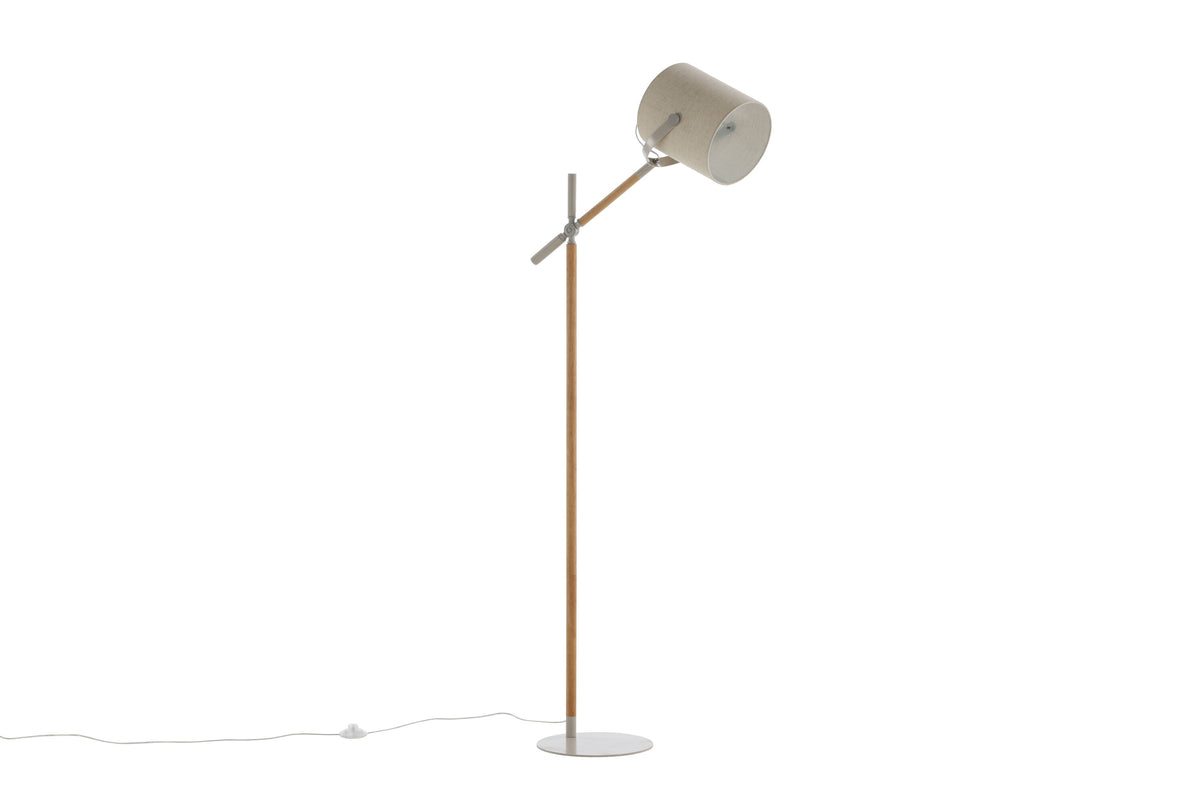 Dennis golvlampa beige/trä/beige linne