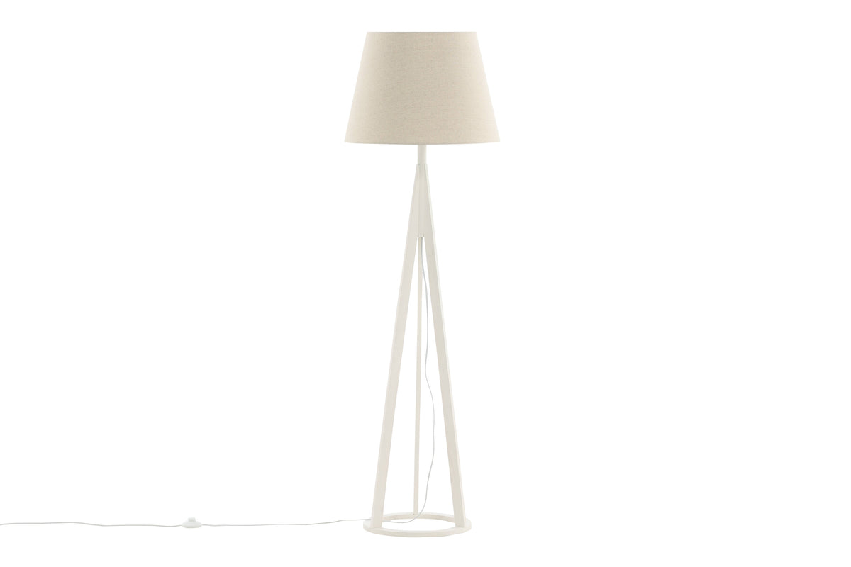 Kona golvlampa vit med linnestruktur