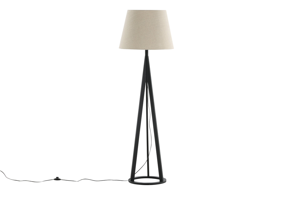 Kona golvlampa svart med linnestruktur