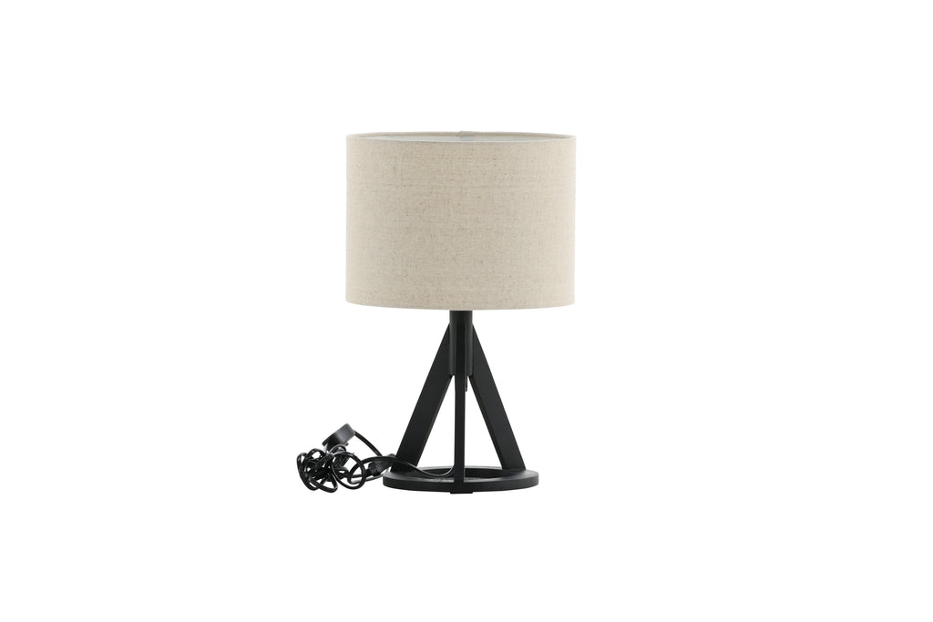 Kona bordslampa svart med linnestruktur