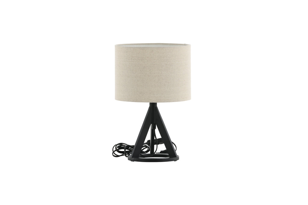 Kona bordslampa svart med linnestruktur