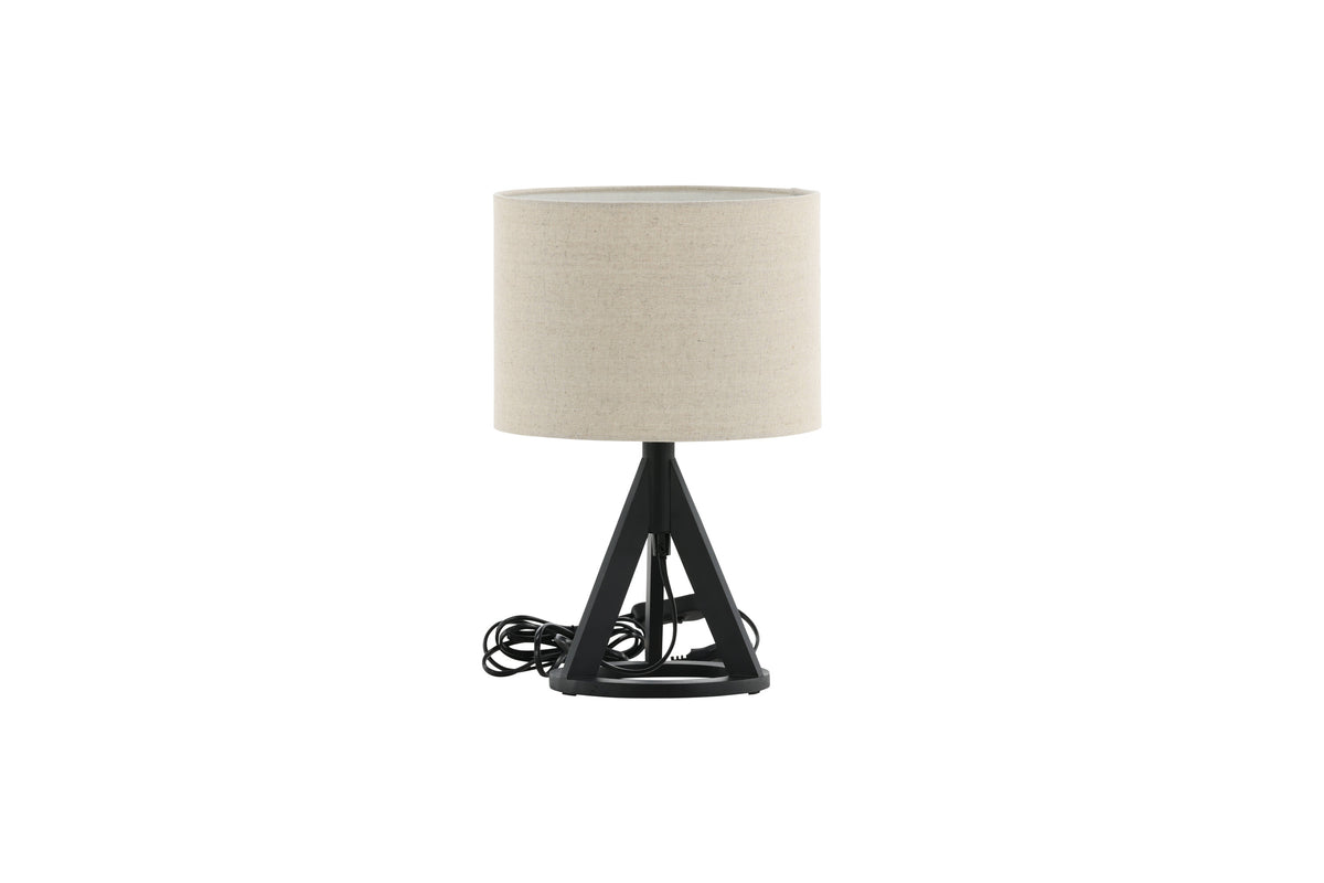 Kona bordslampa svart med linnestruktur