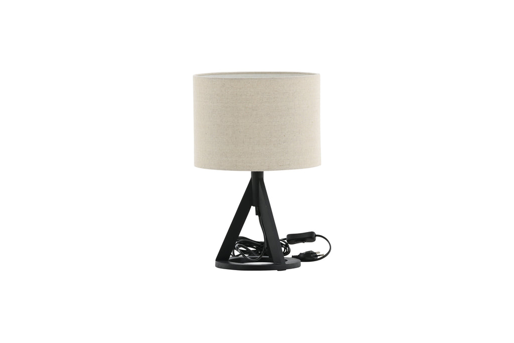 Kona bordslampa svart med linnestruktur