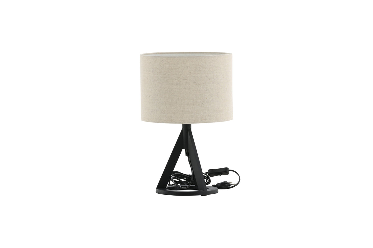 Kona bordslampa svart med linnestruktur