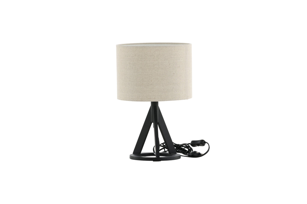 Kona bordslampa svart med linnestruktur