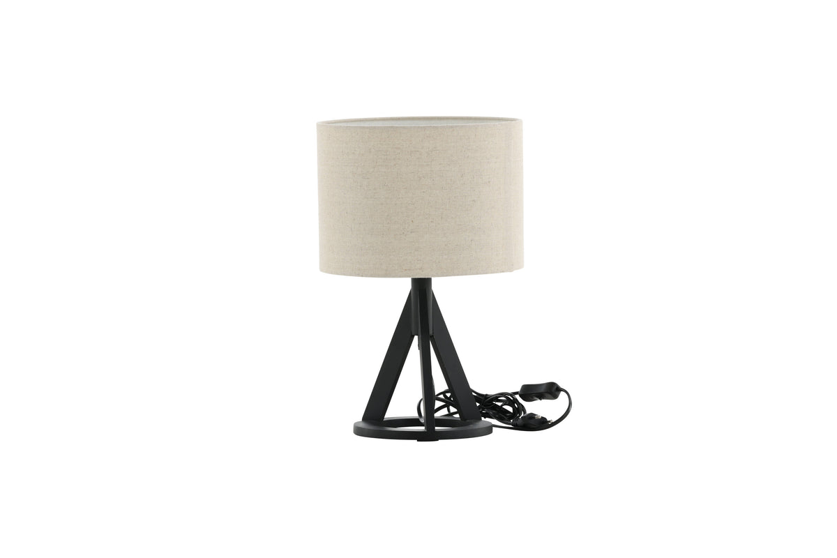 Kona bordslampa svart med linnestruktur