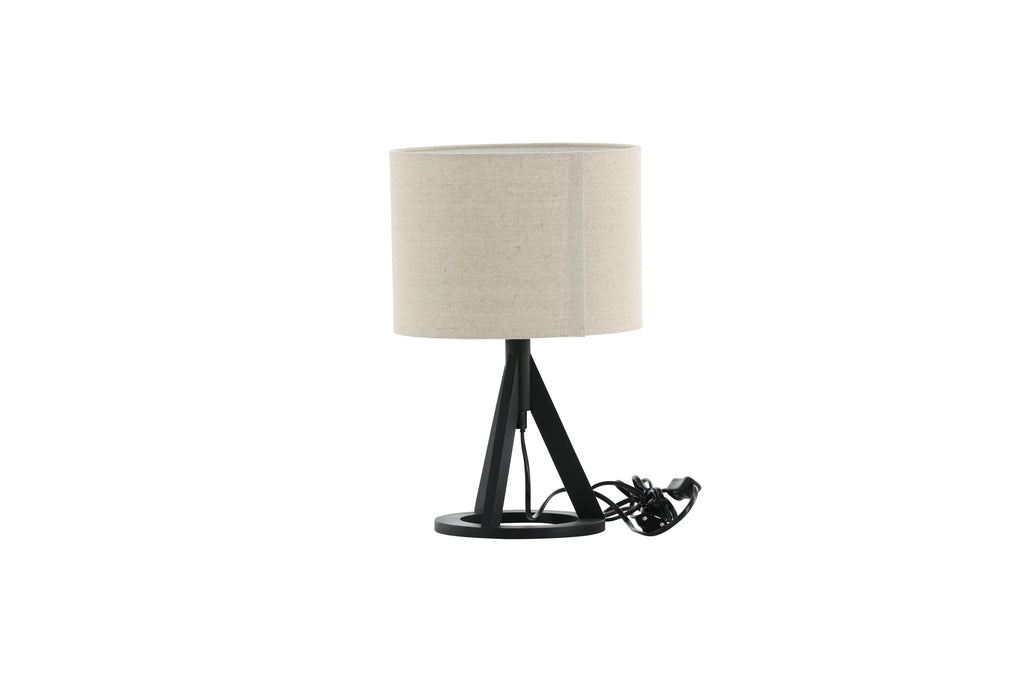 Kona bordslampa svart med linnestruktur
