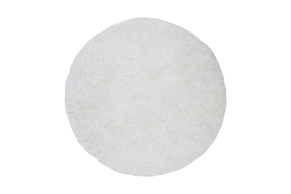 Grace rund polyestermatta 200x200 cm vit