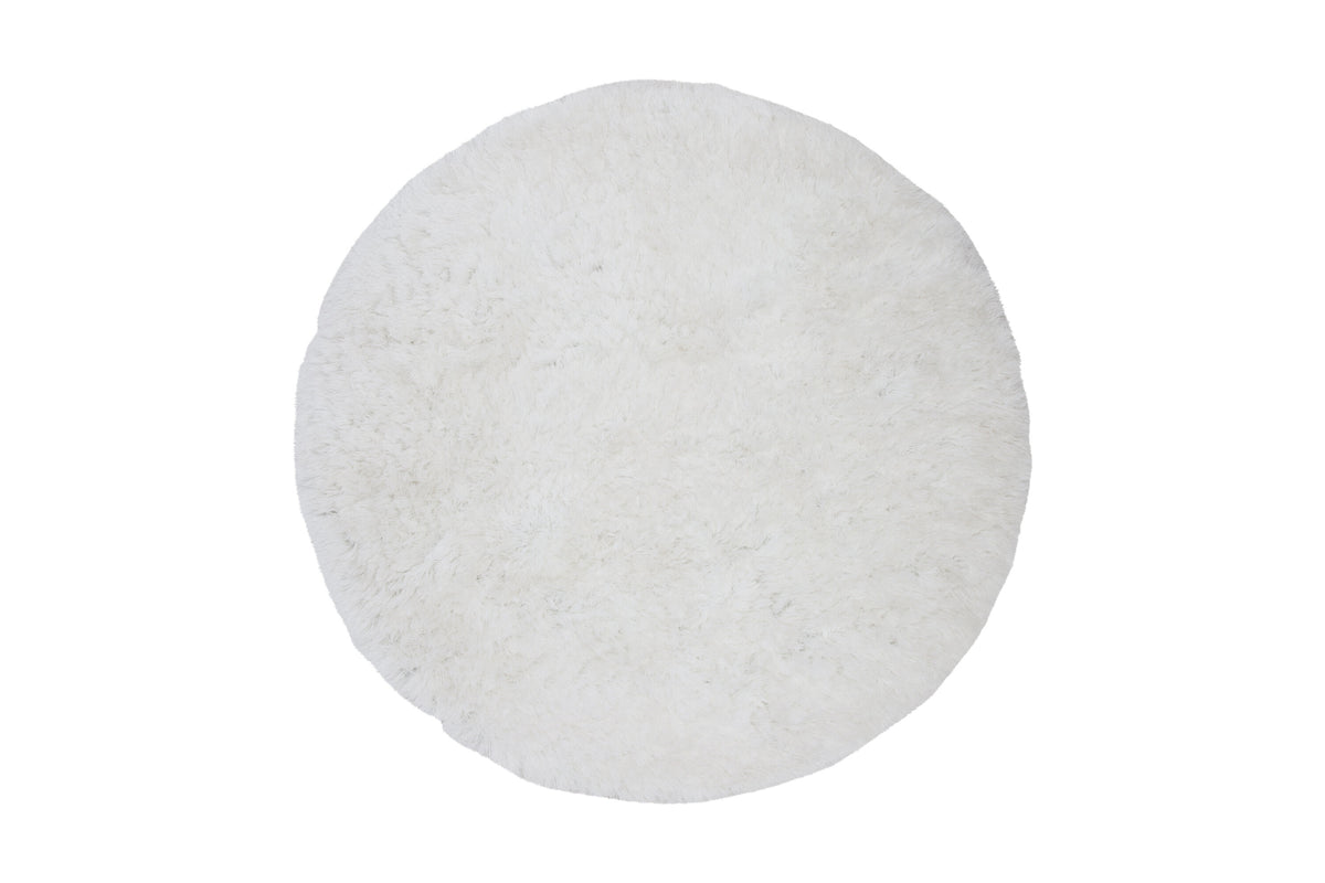 Grace rund polyestermatta 200x200 cm vit