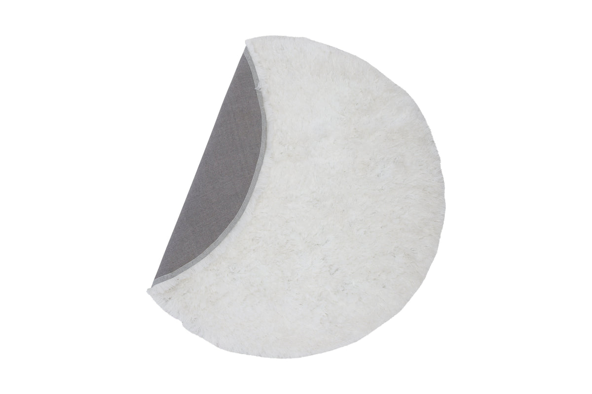Grace rund polyestermatta 200x200 cm vit