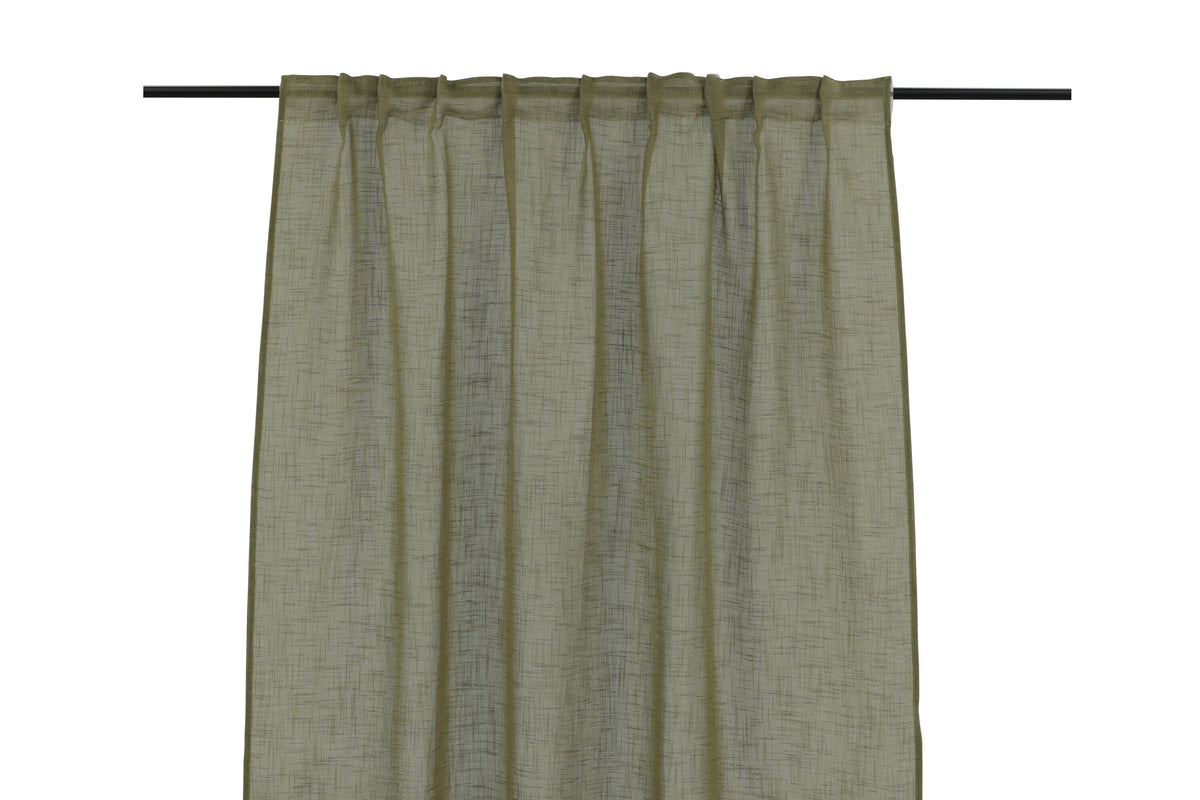 Kaya multibandsgardin 140x240 cm mossgrön polyester med linnekänsla