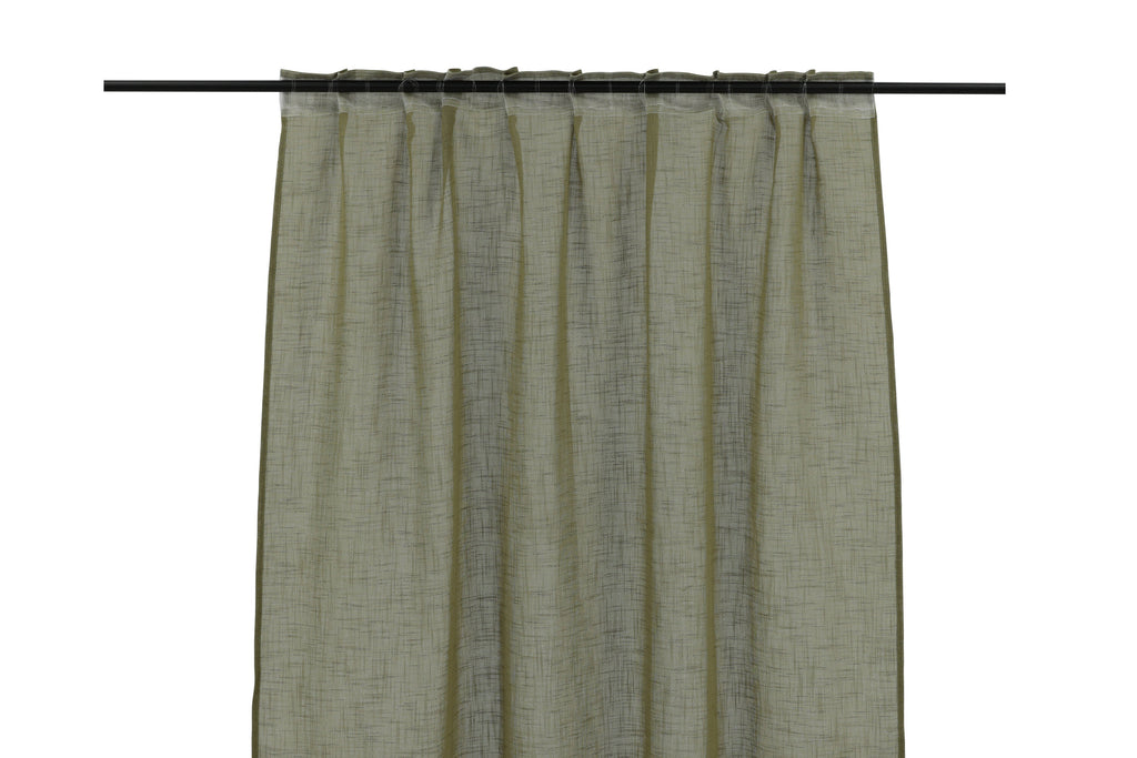 Kaya multibandsgardin 140x240 cm mossgrön polyester med linnekänsla