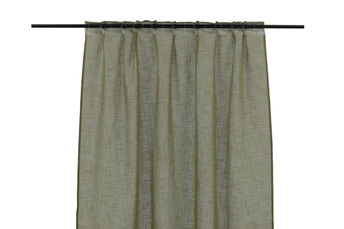 Kaya multibandsgardin 140x240 cm mossgrön polyester med linnekänsla