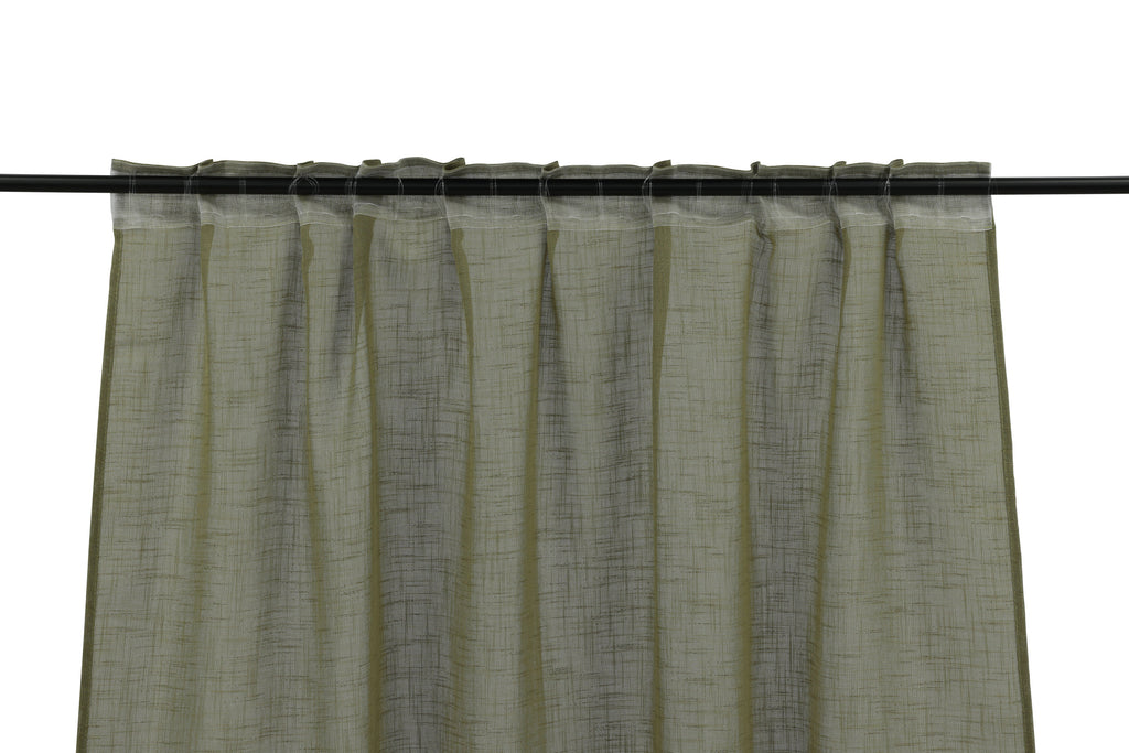 Kaya multibandsgardin 140x240 cm mossgrön polyester med linnekänsla