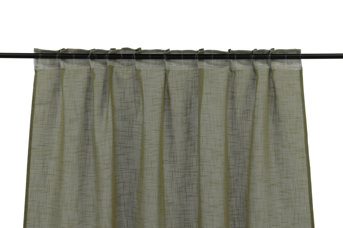 Kaya multibandsgardin 140x240 cm mossgrön polyester med linnekänsla