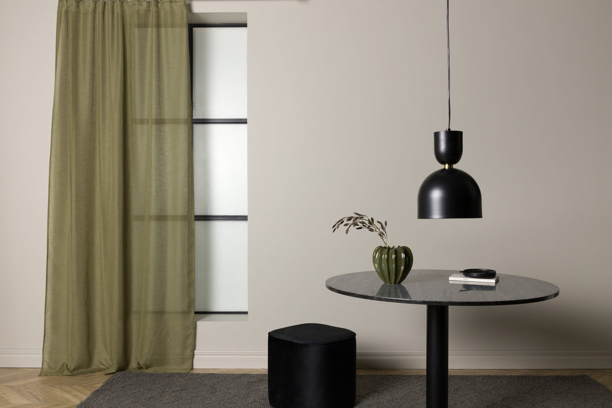 Kaya multibandsgardin 140x240 cm mossgrön polyester med linnekänsla