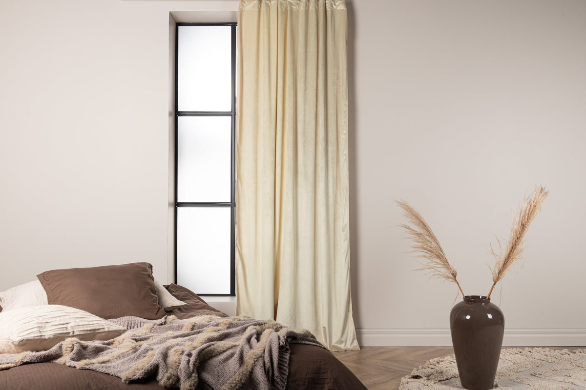 Mary sammetsgardin 250x135 cm beige