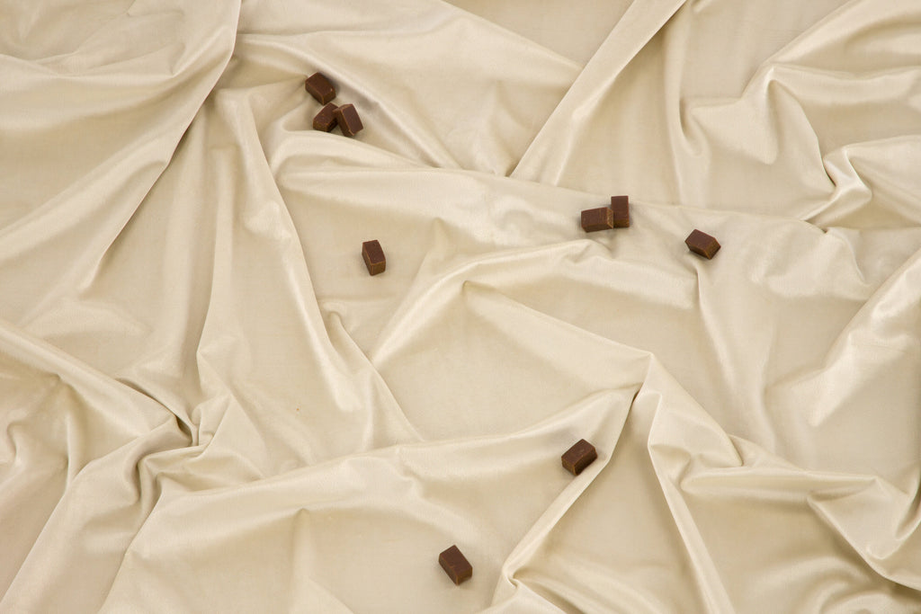 Mary sammetsgardin 250x135 cm beige