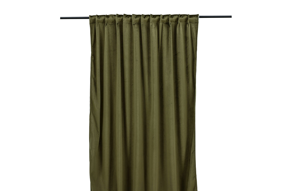 Mary sammetsgardin 250x135 cm mossgrön