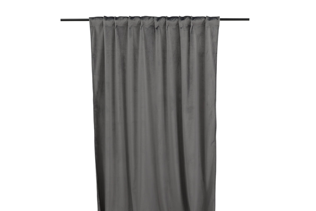 Mary sammetsgardin 250x135 cm mörkgrå