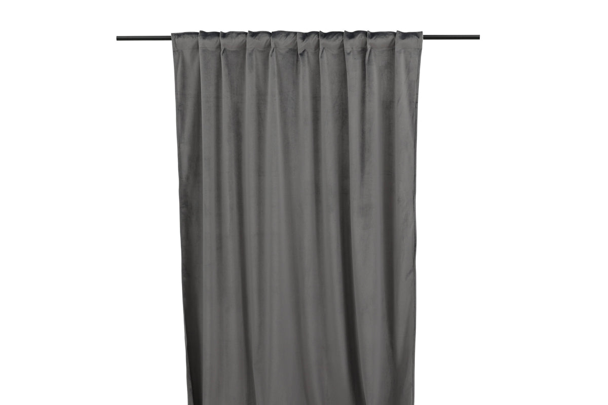 Mary sammetsgardin 250x135 cm mörkgrå