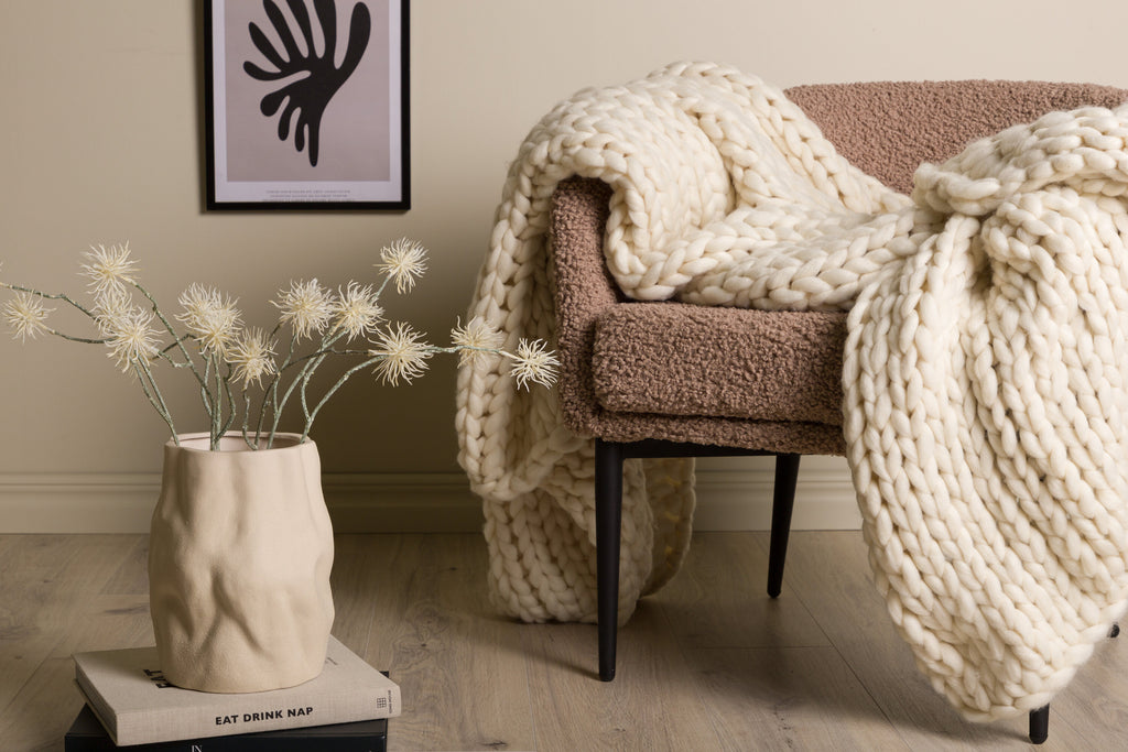 Kate pläd 130x170 cm beige polyester