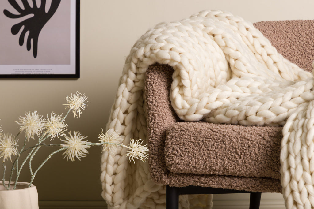 Kate pläd 130x170 cm beige polyester