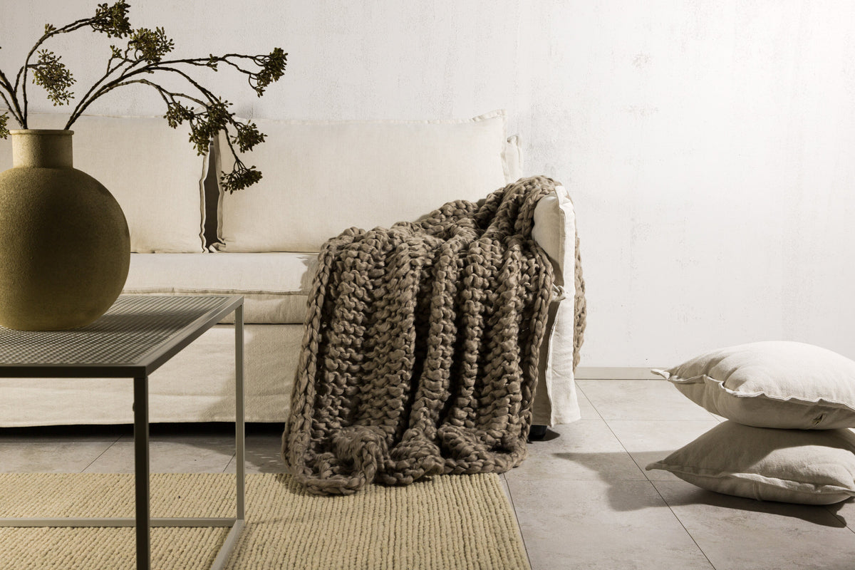 Kate pläd 170x130 cm brun polyester