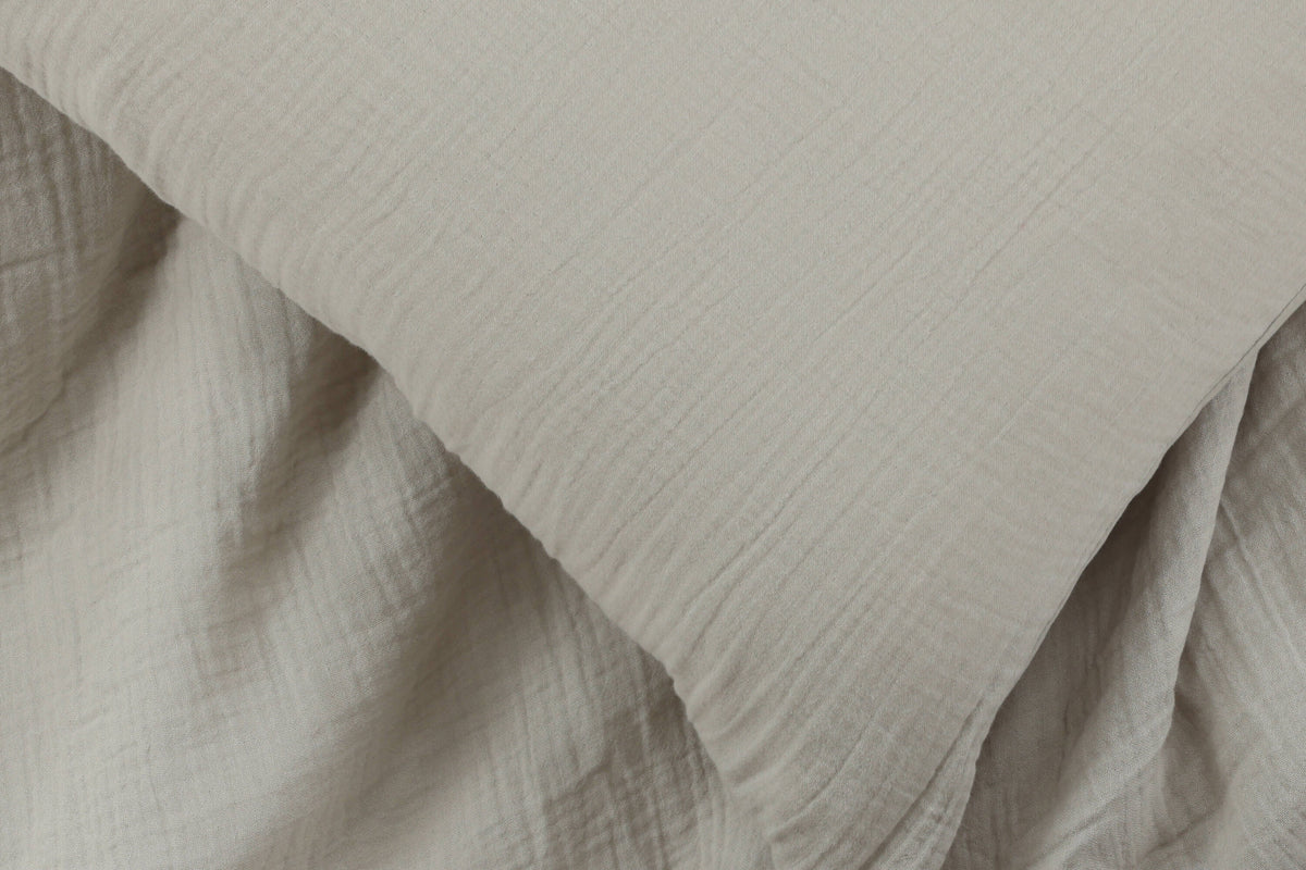 Mila bäddset i bomullsmuslin 240x220 cm ljusgrå